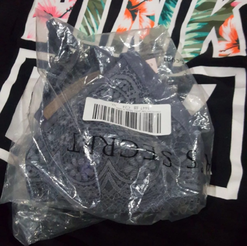 dark grey/ purple victoria's secret bralette